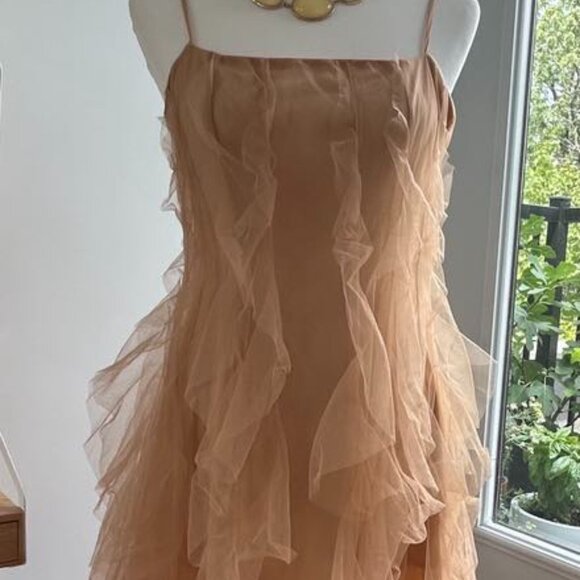 Orli Blush Tulle Dress – Long Midi with Delicate Straps, Size S - Picture 2 of 6